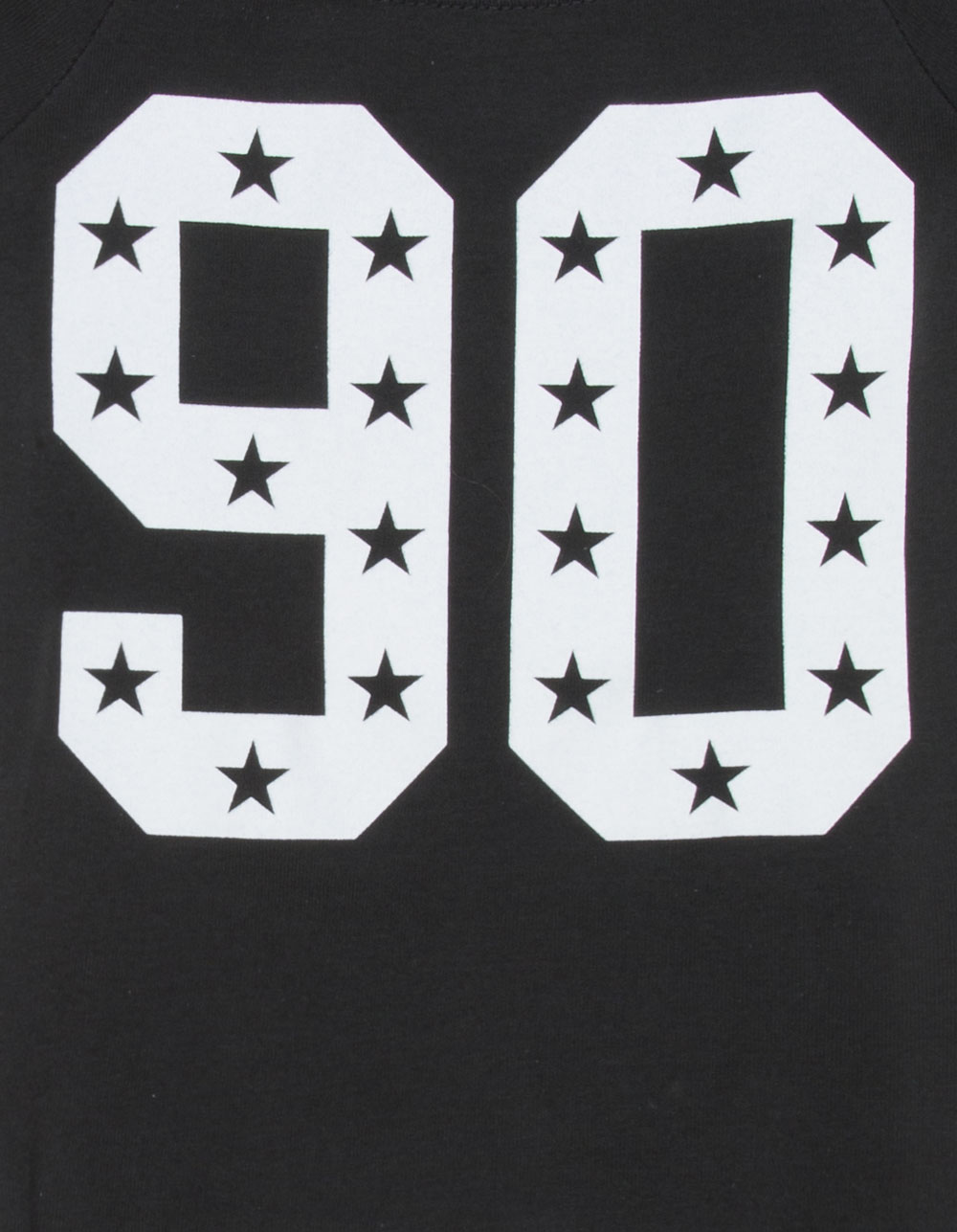 FULL TILT 90 Star Fill Girls Scoop Neck Top - WASHED BLACK