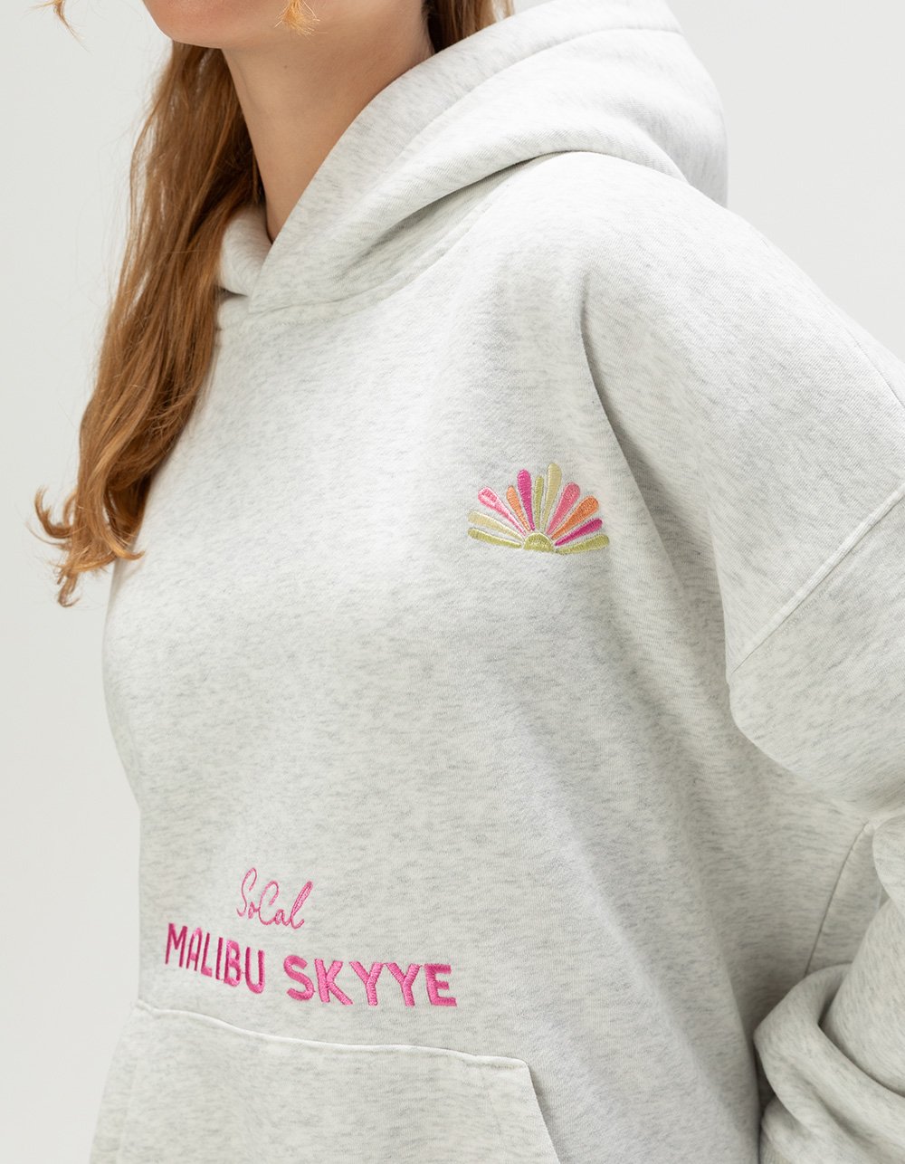 MALIBU SKYYE So Cal Embroidered Womens Hoodie - HEATHER GRAY
