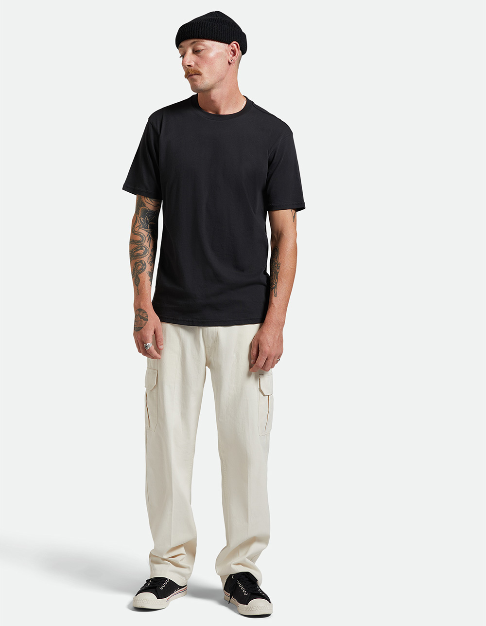 BRIXTON Vintage Brushed Mens Cargo Pants - NATURAL