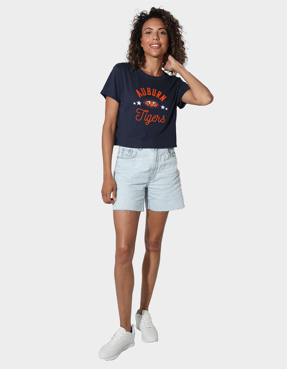 AUBURN UNIVERSITY Tigers Womens Cropped Tee - NAVY
