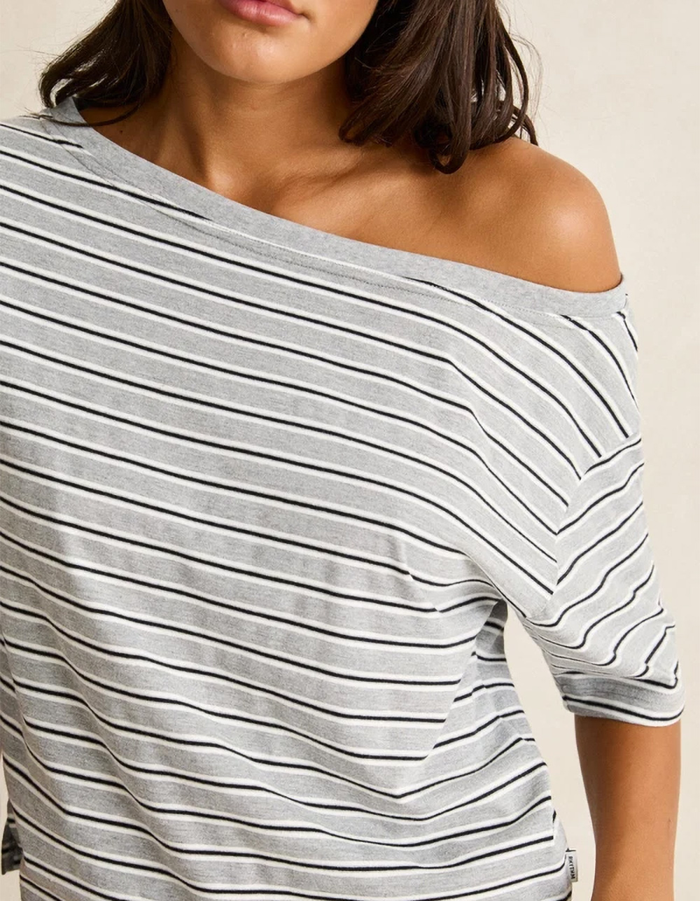 RHYTHM Sound Of Change Womens Off The Shoulder Tee - GRAY