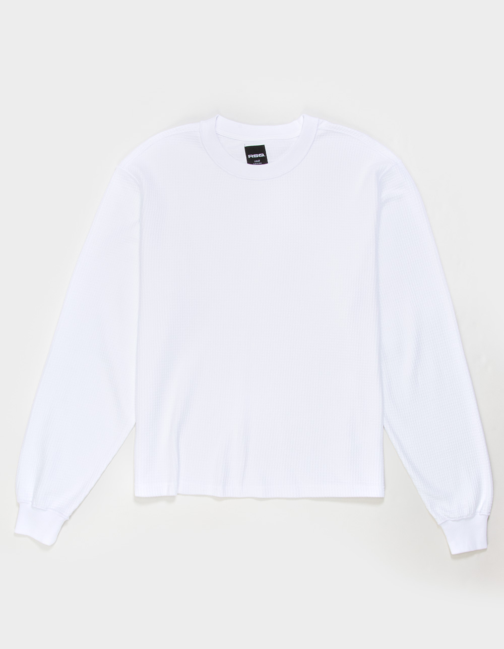 RSQ Mens Washed Boxy Thermal - WHITE