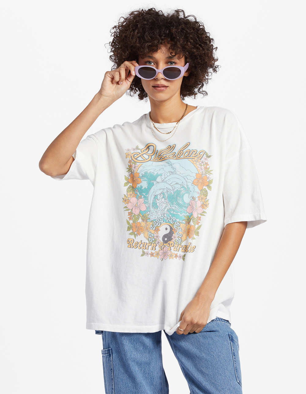 BILLABONG Return To Paradise Womens Oversized Tee WHITE Tillys