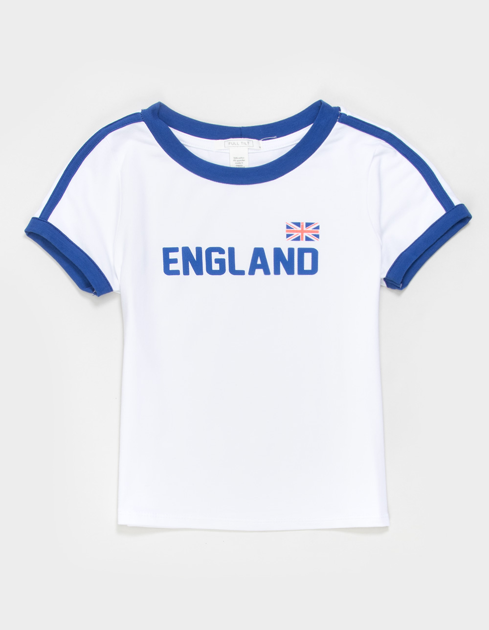 FULL TILT England Girls Ringer Tee - WHT/BLUE
