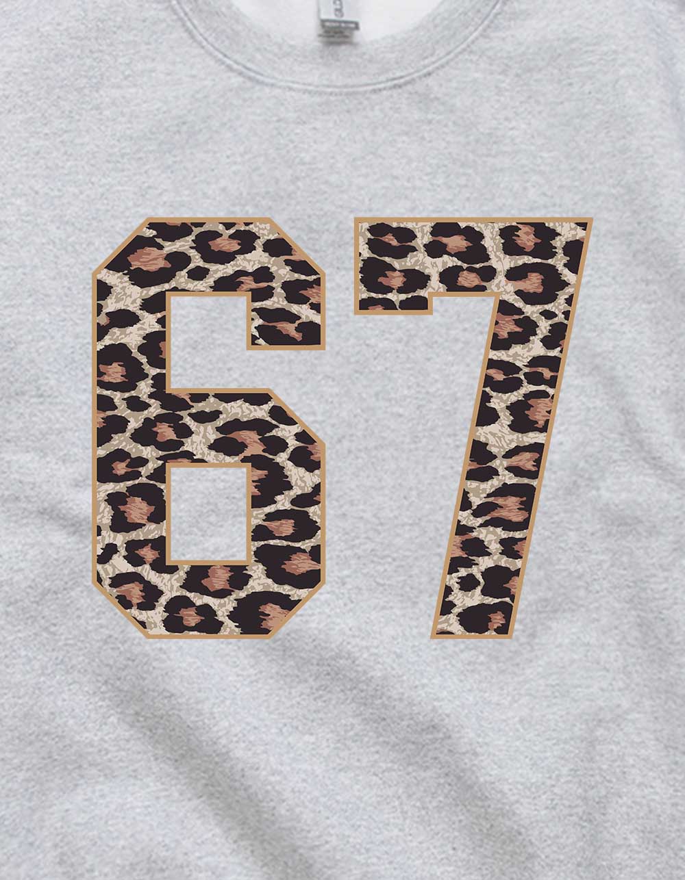 CHEETAH 67 Varsity Unisex Crewneck Sweatshirt - HEATHER GRAY