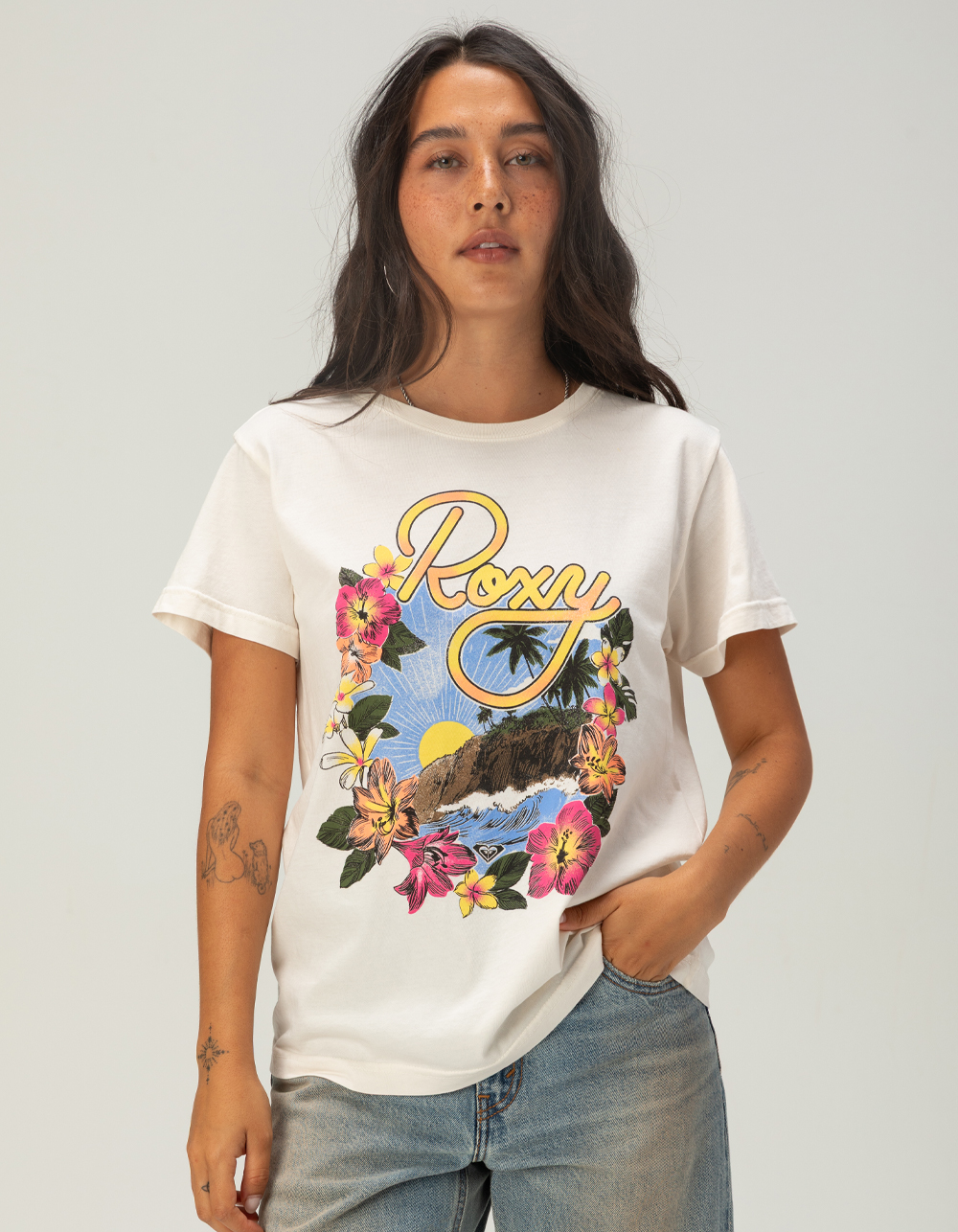 ROXY Surfin Womens Boyfriend Tee - IVORY