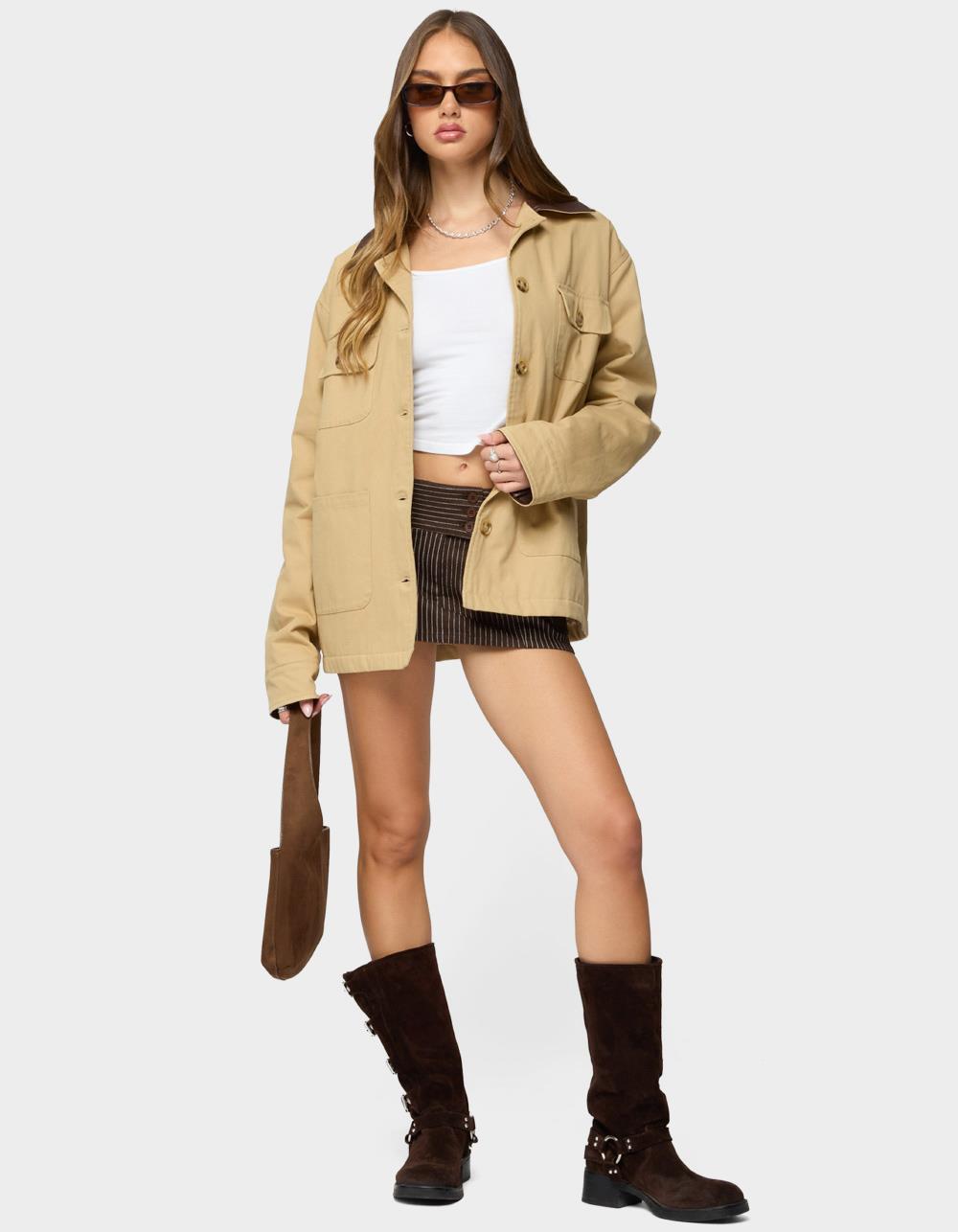 EDIKTED Harper Barn Coat - RUST