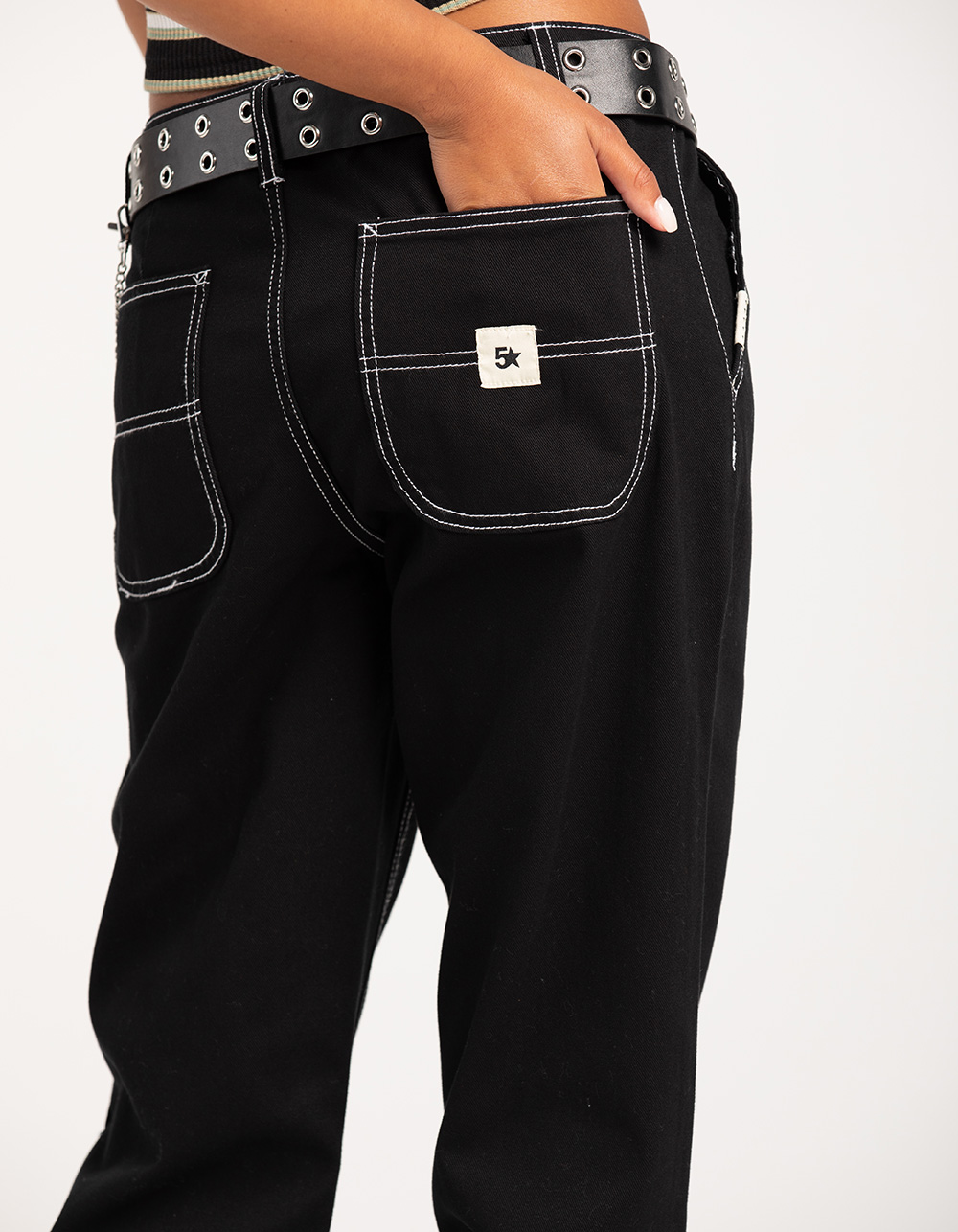 FIVESTAR GENERAL CO. Belted Service Womens Pants - BLACK