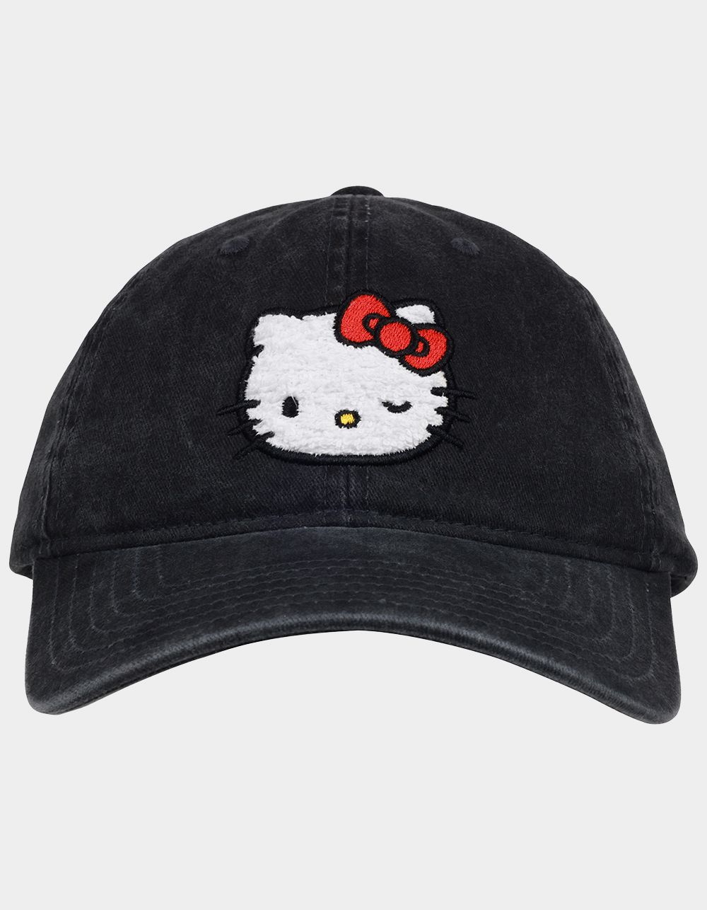 SANRIO Hello Kitty Chenille Patch Dad Cap - BLACK