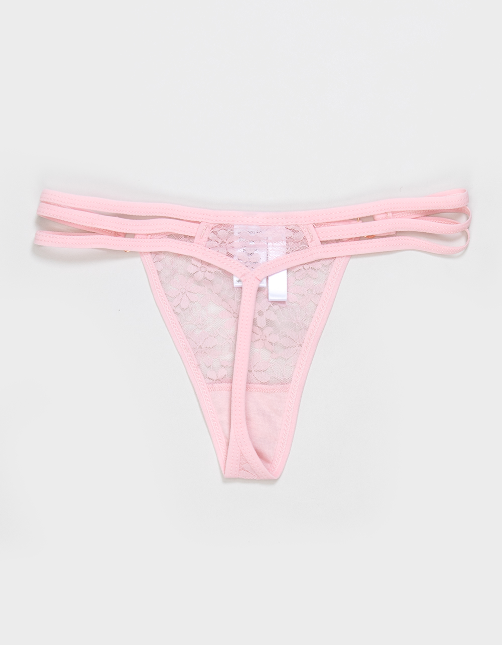 FULL TILT Strappy Side Lace Thong - LIGHT PINK