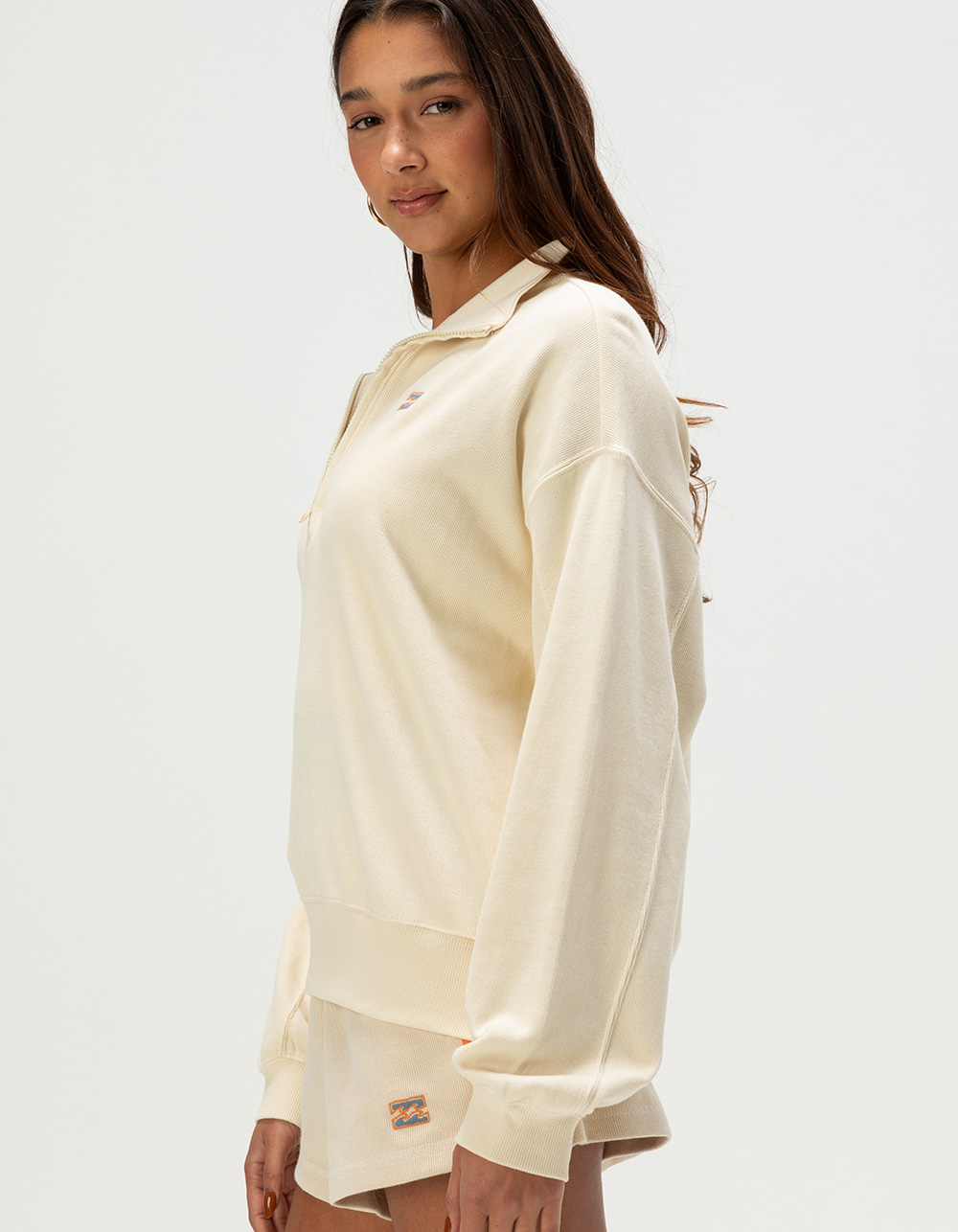 BILLABONG Classic Feels Womens Half-Zip Sweatshirt - OFF WHITE