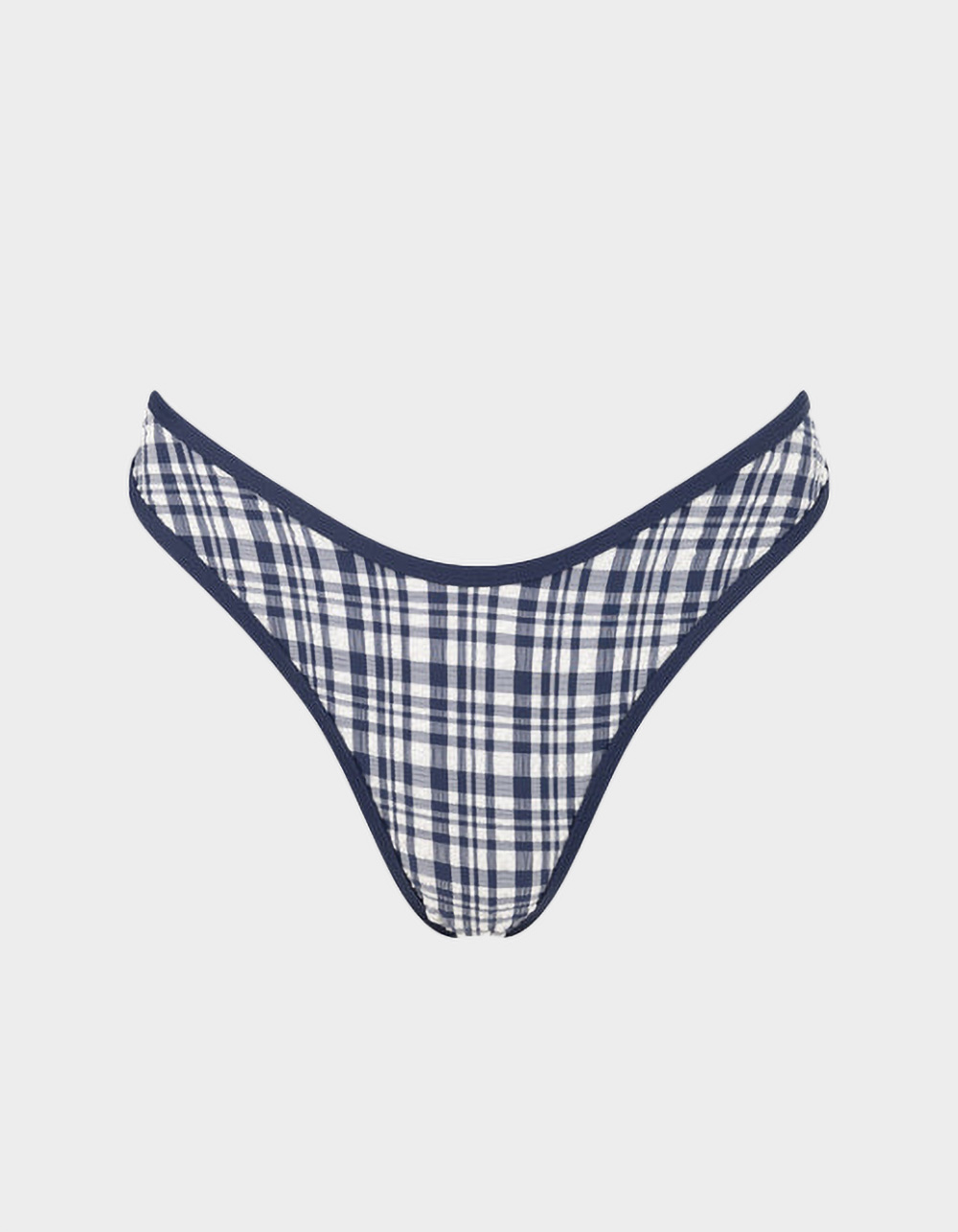RHYTHM London Check Womens High Leg Bikini Bottoms - NAVY/WHITE