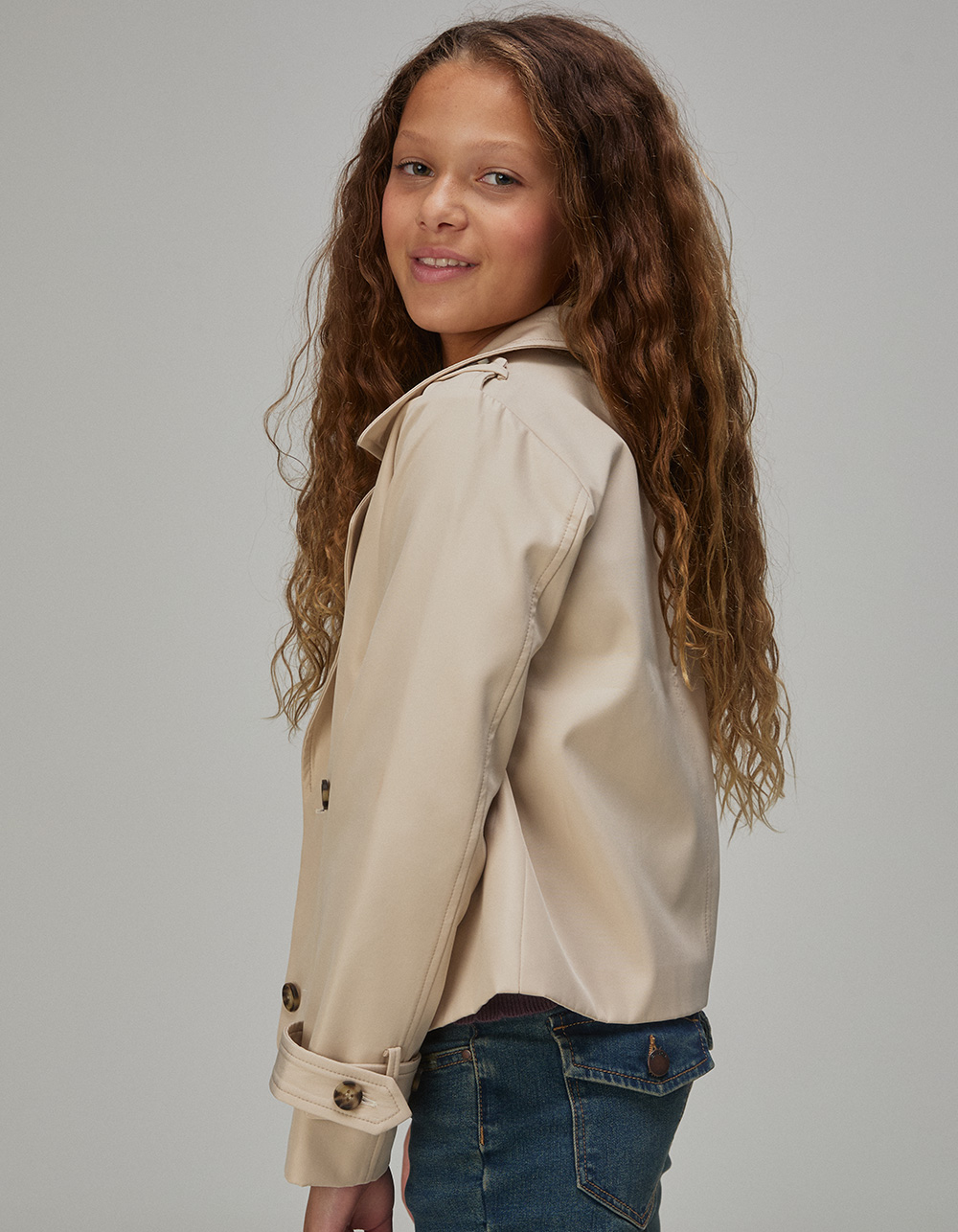 RSQ Girls Cropped Jacket - ECRU