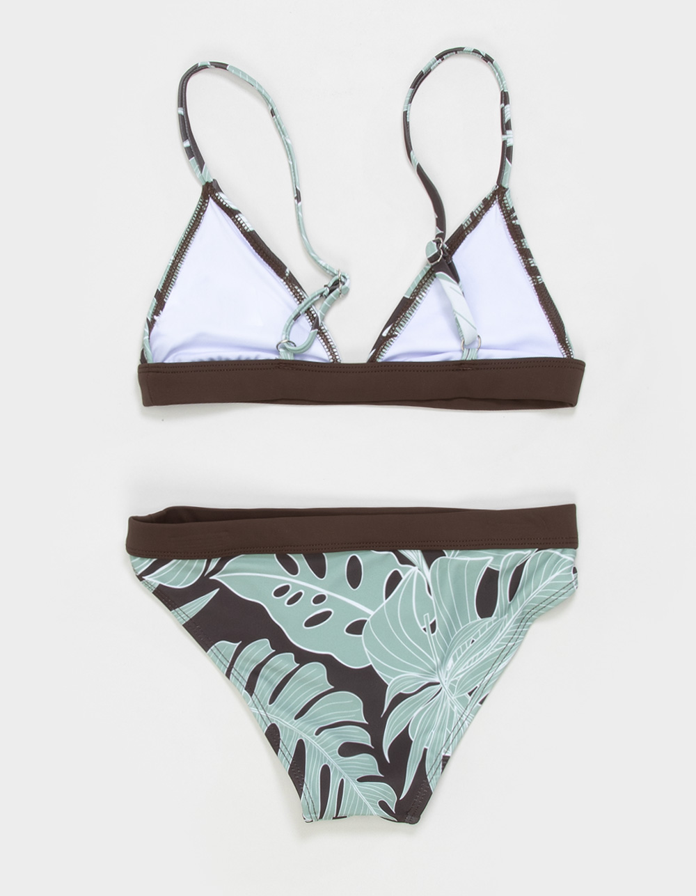 CORAL & REEF Kailua Girls Triangle Top Bikini Set - BROWN COMBO