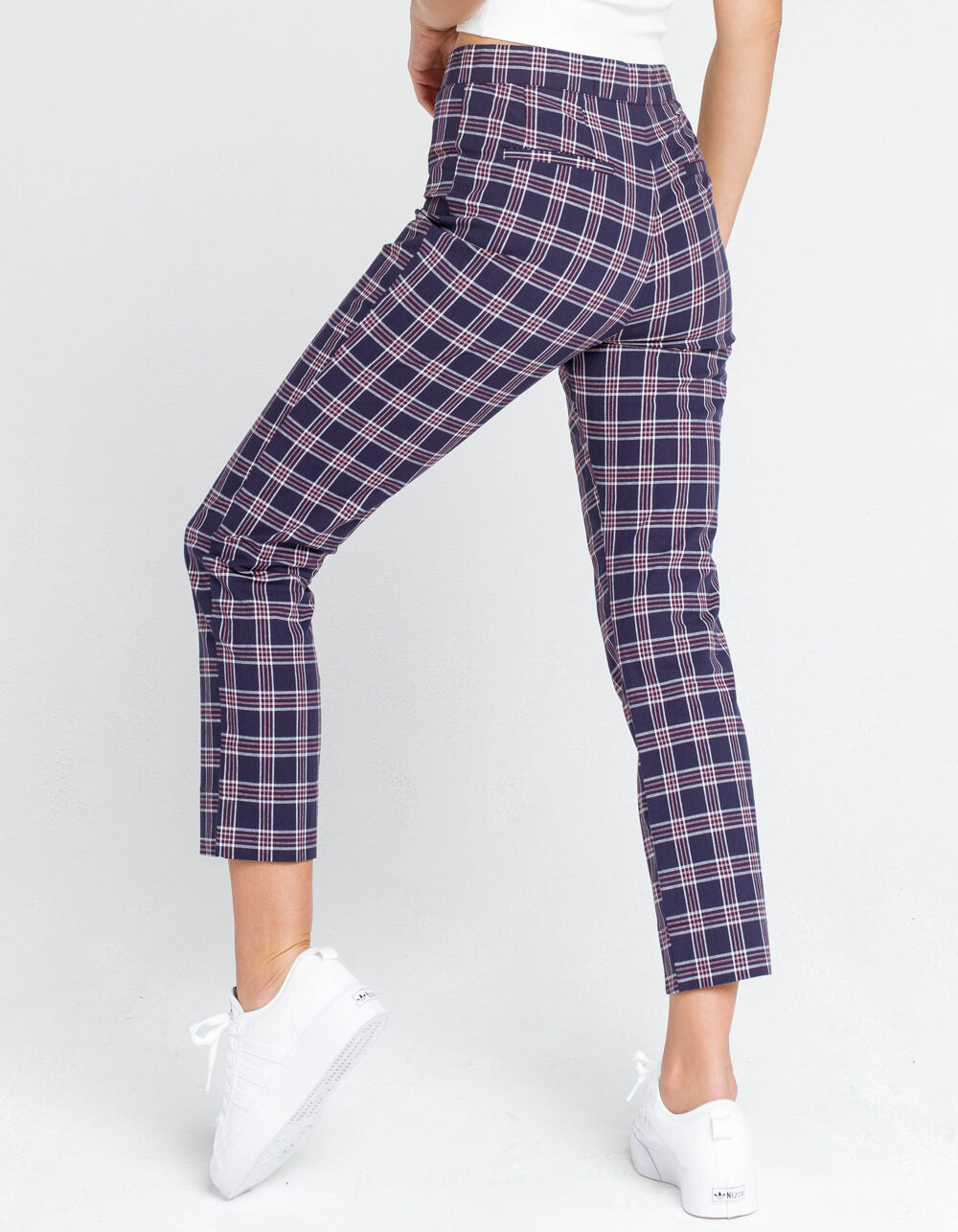 SKY AND SPARROW Plaid Womens Navy Pants - NAVY COMBO | Tillys