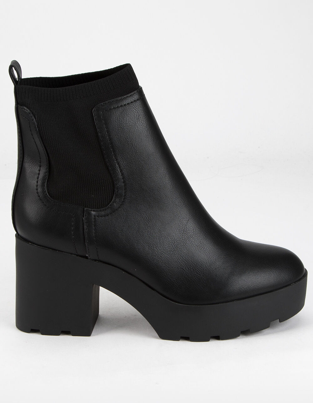 BAMBOO Lug Sole Stretch Womens Chelsea Boot - BLACK | Tillys