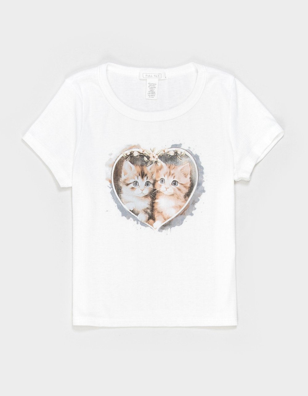 FULL TILT Kitty Girls Tee - WHITE
