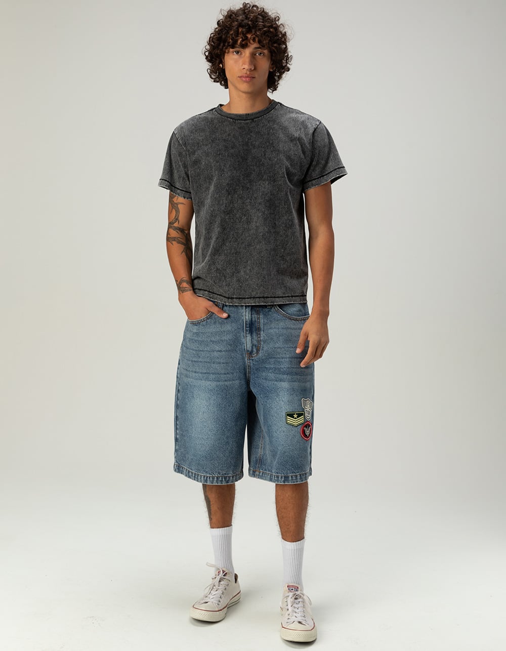 RSQ Mens Baggy Jorts - MED STONE