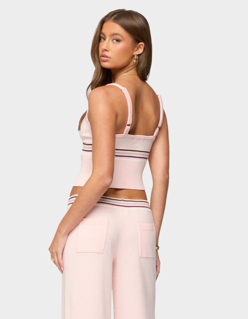 EDIKTED Miya Stripey Ribbed Knit Tank Top