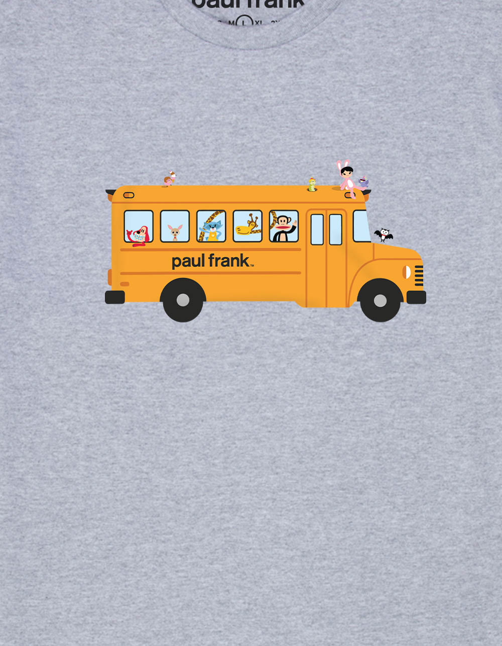 PAUL FRANK Julius & Friends Bus Unisex Tee - HEATHER GRAY