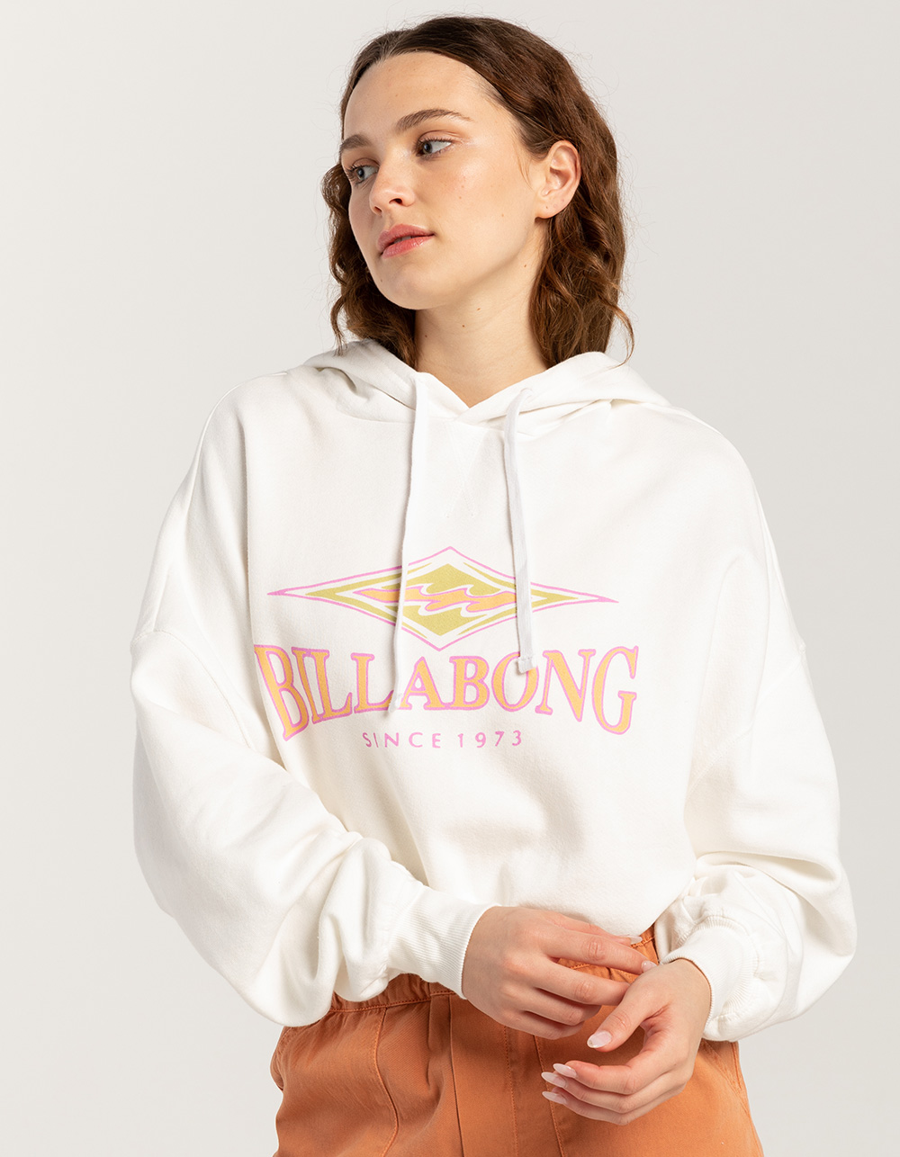 BILLABONG All Time Womens Crop Hoodie - WHITE