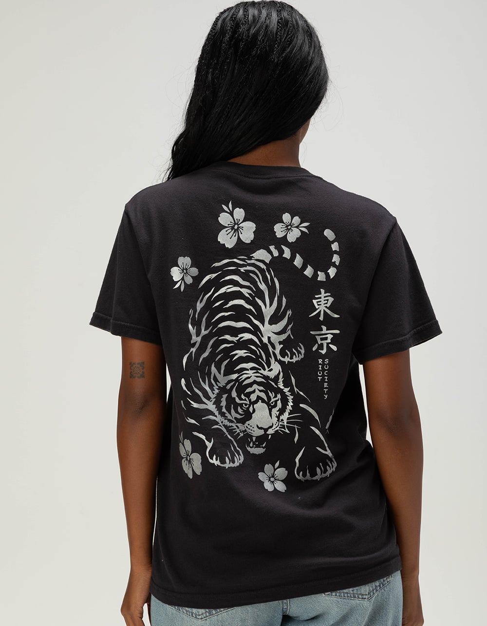 RIOT SOCIETY Easy Tiger Womens Tee - BLACK