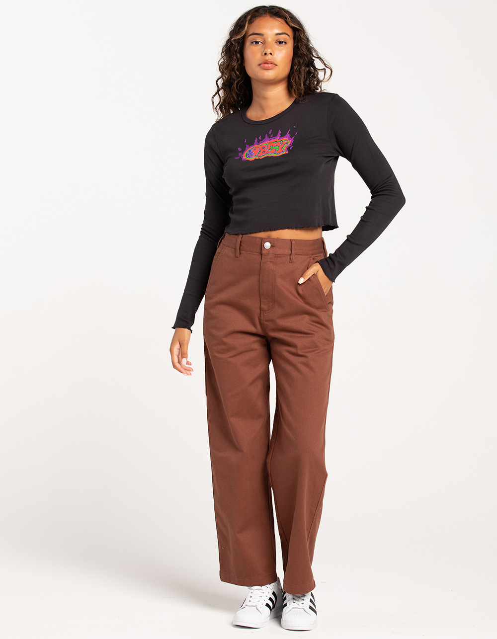 OBEY Brighton Womens Carpenter Pants SADDLE Tillys