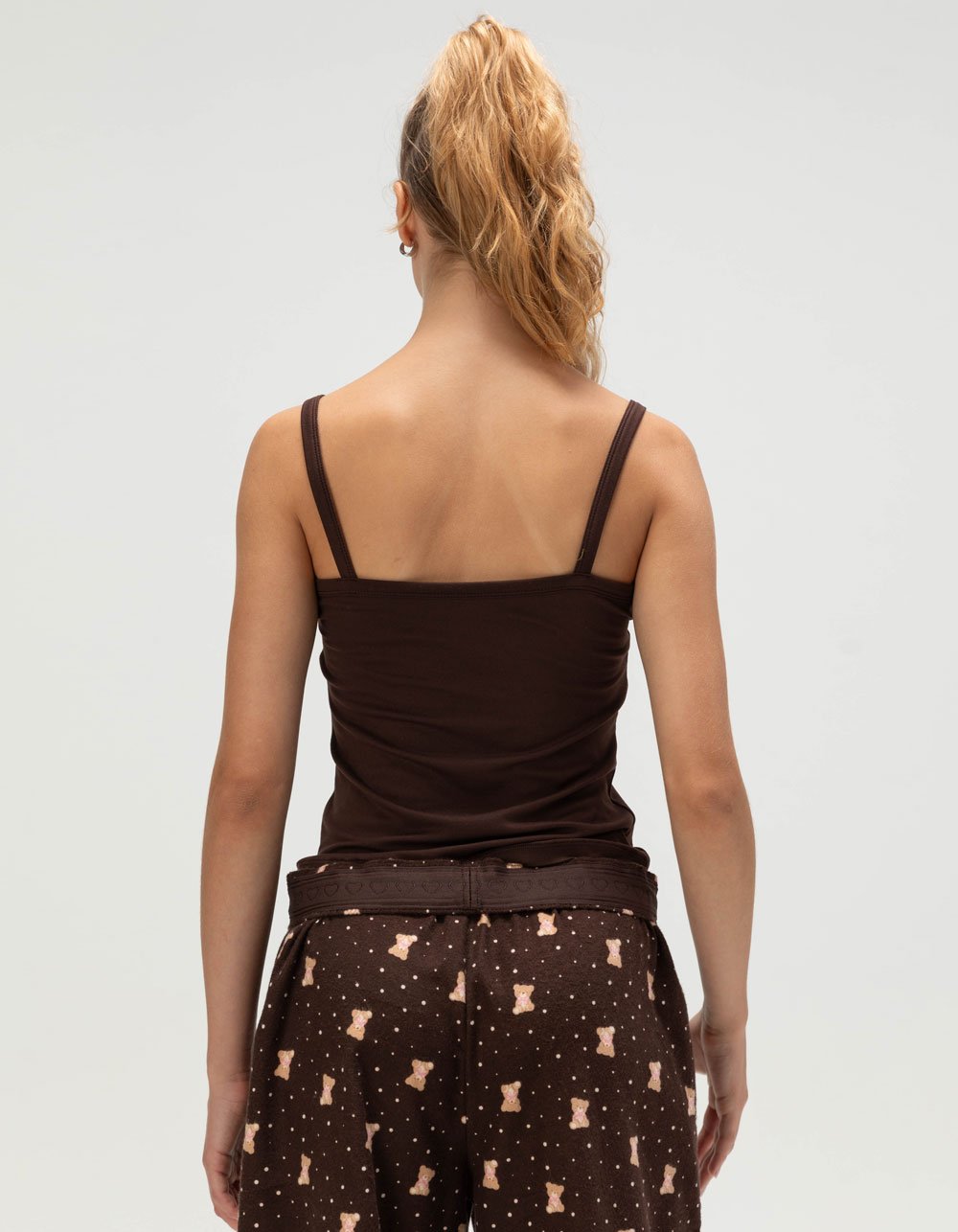 FULL TILT Embroidered Womens Cami - BROWN