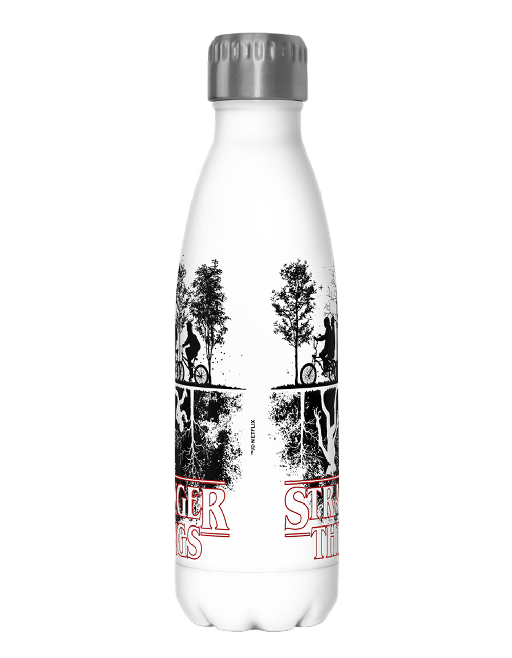 STRANGER THINGS 17 oz Upside Down Silhouette Bottle - WHITE