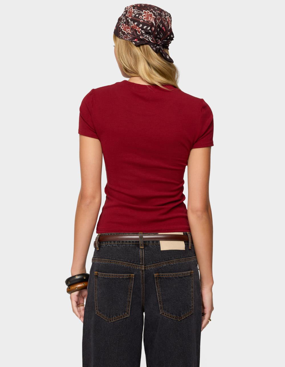 EDIKTED Daphney Ribbed Tee