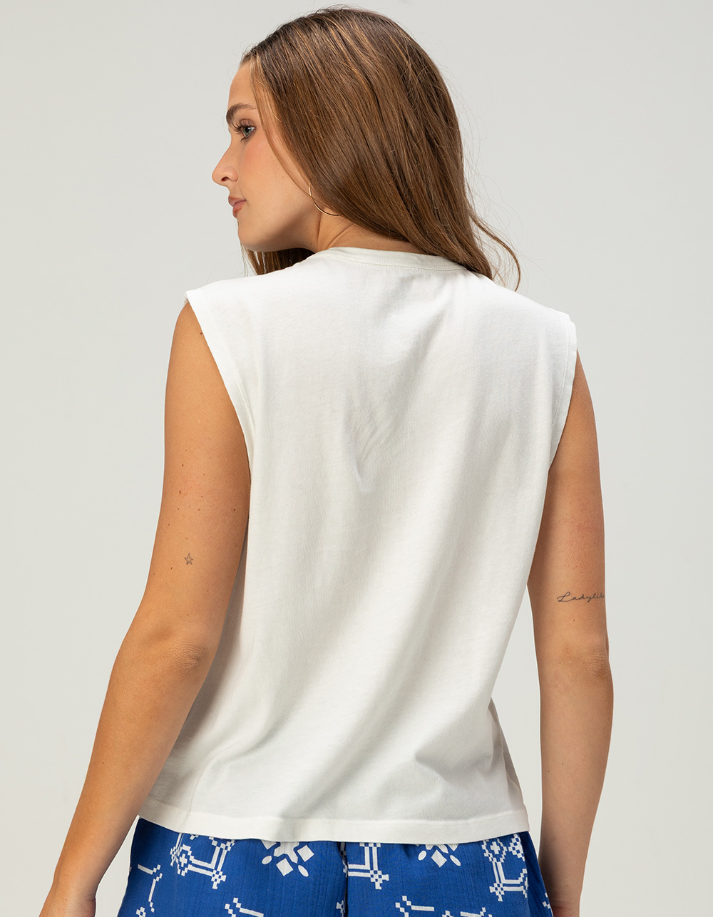 BRIXTON Sunday Cruising Club Womens Muscle Tee - CREAM