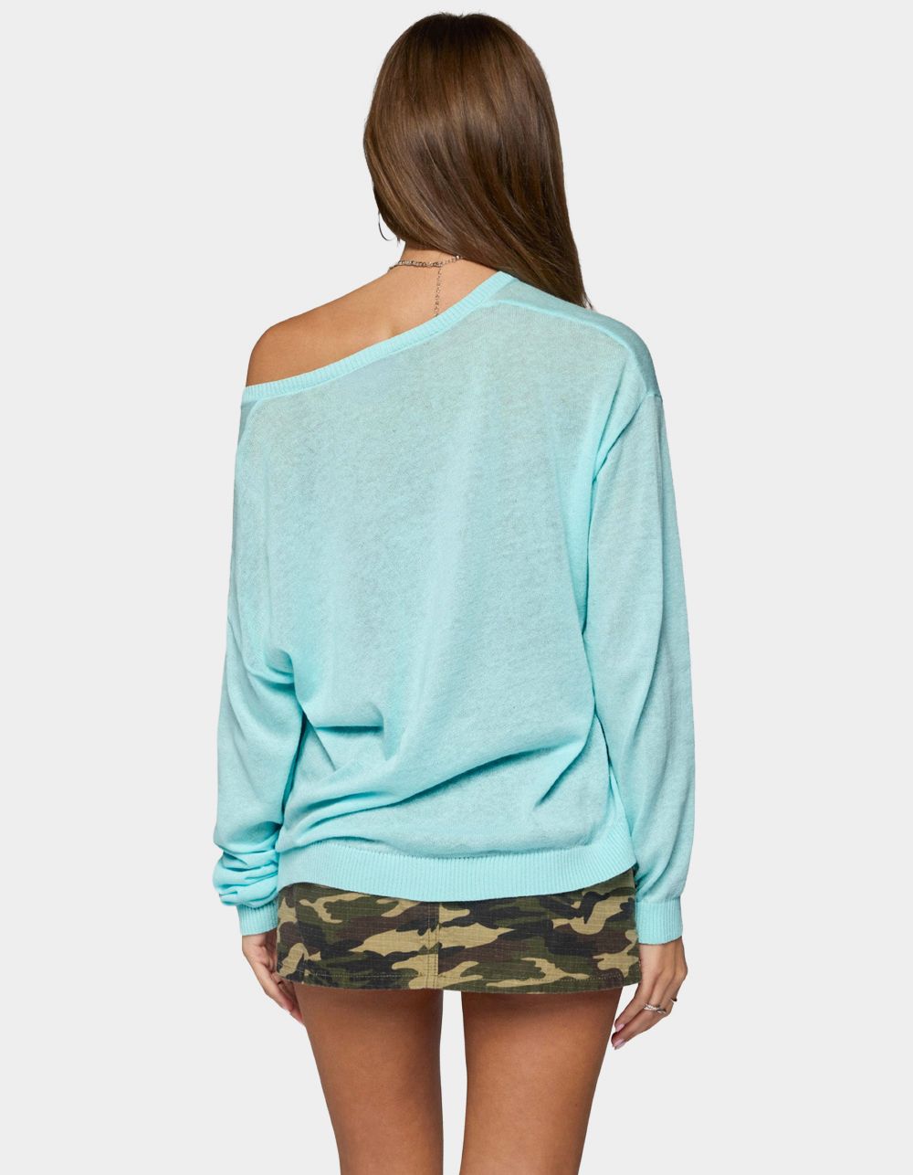 EDIKTED Geara Knit Long Sleeve Top - TURQUOISE