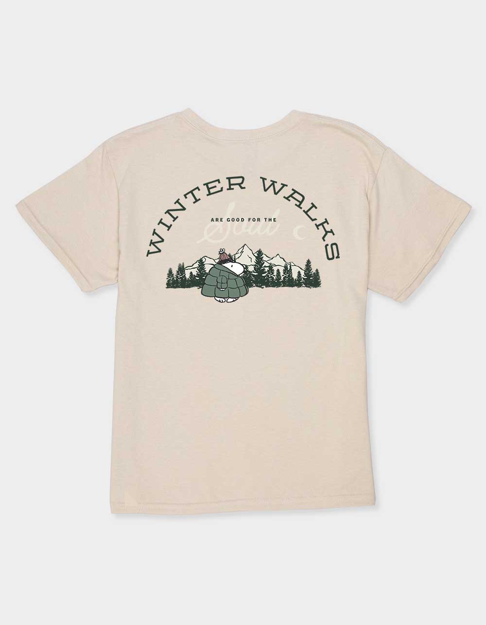 PEANUTS Winter Walks Unisex Kids Tee - SAND