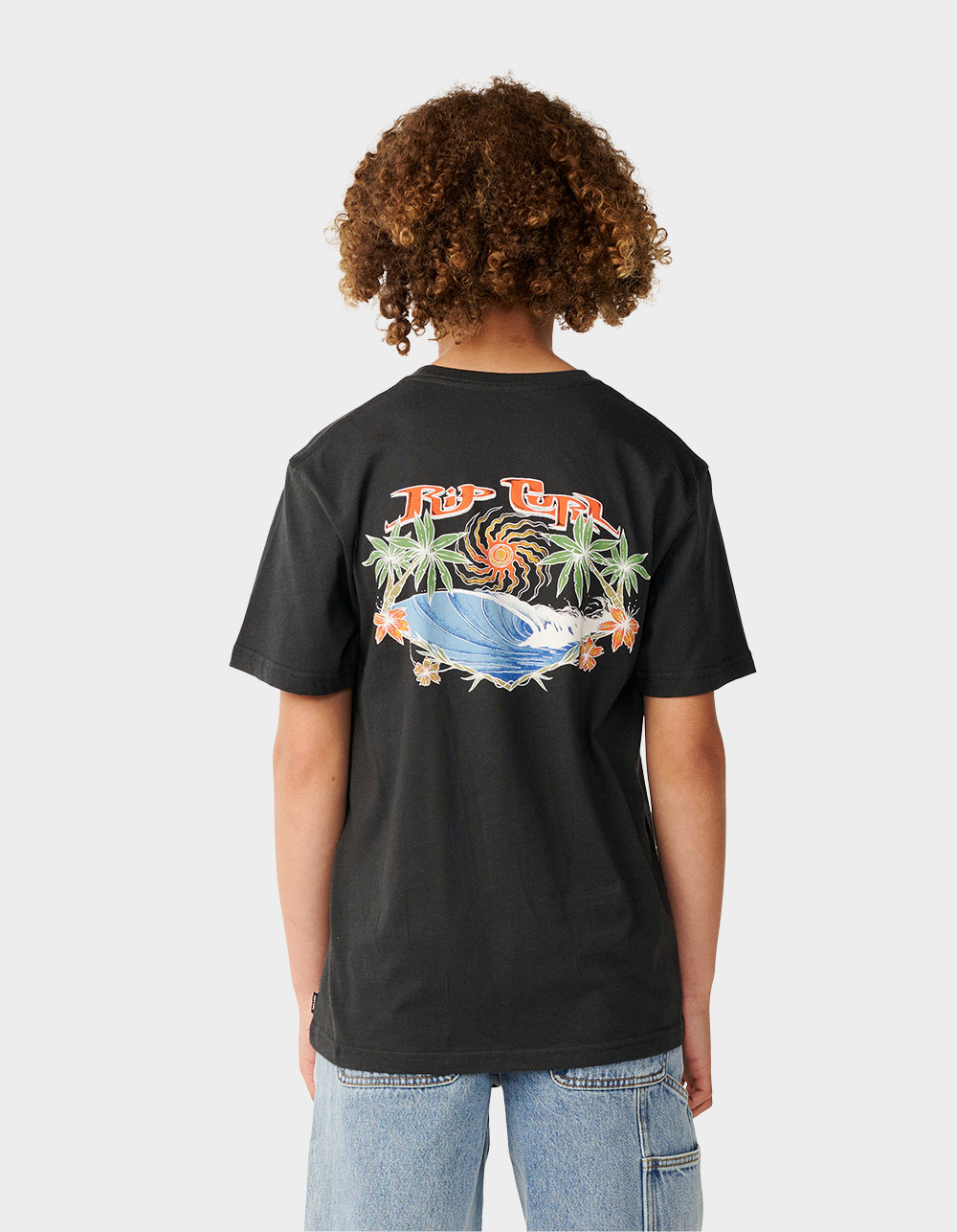 RIP CURL Hazed & Tubed Boys Tee - WASHED BLACK