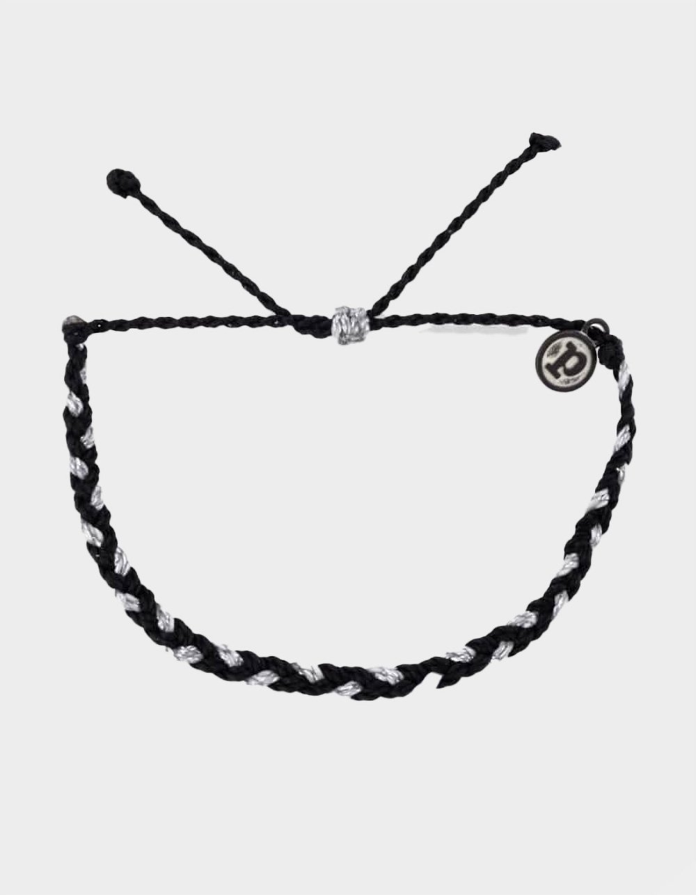 PURA VIDA Braided Bracelet - BLK/SILVER