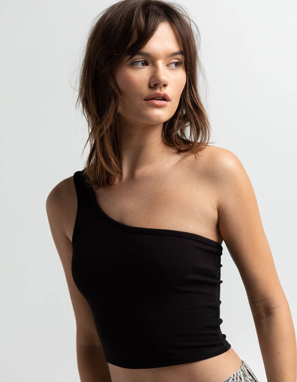 BOZZOLO Womens One Shoulder Tank Top - BLACK | Tillys