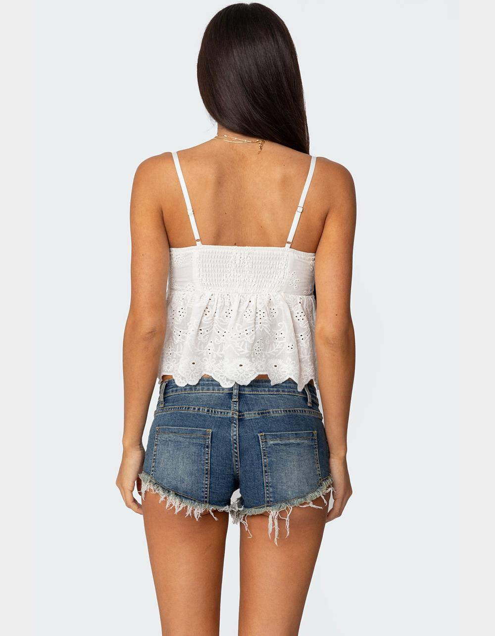 EDIKTED Emme Eyelet Corset - WHITE