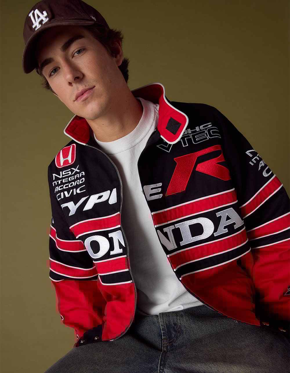 HONDA Tribute Mens Racer Jacket - BLACK COMBO