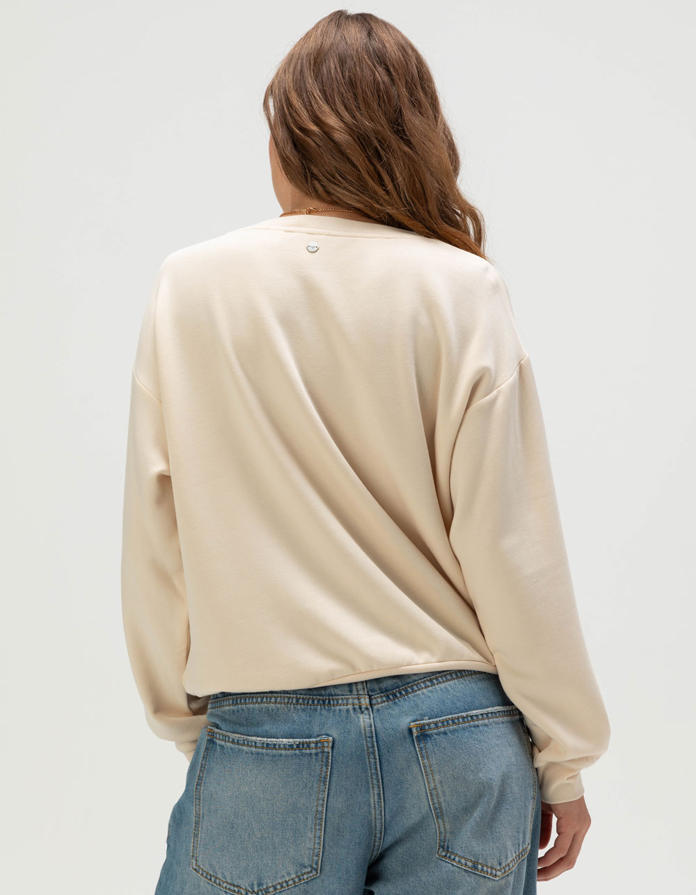 ROXY Surfing By Moonlight Womens Lightweight Crewneck Sweatshirt - OFF WHITE