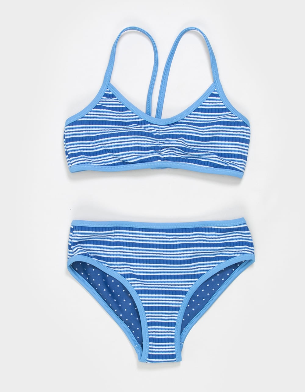 FULL TILT Girls Reversible Bralette Bikini Set - BLUE COMBO