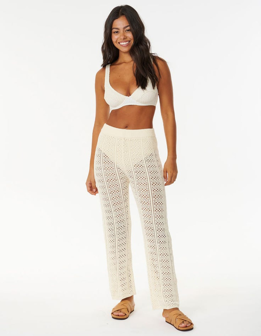 RIP CURL Pacific Dreams Womens Crochet Pants - OFF WHITE