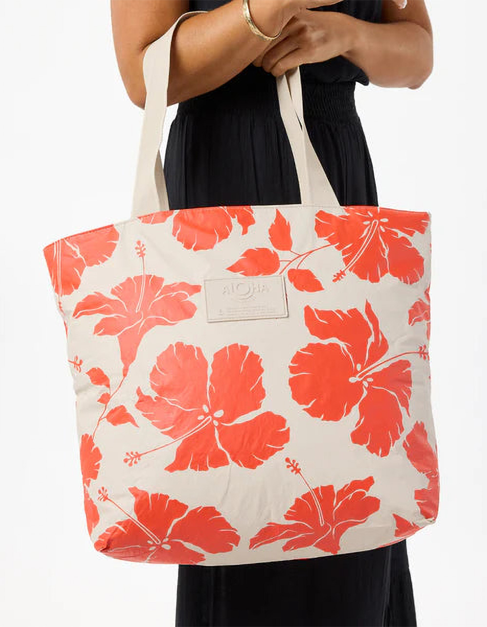 ALOHA COLLECTION Salina Day Tripper Tote Bag - RED HAUTE/SANDSTONE