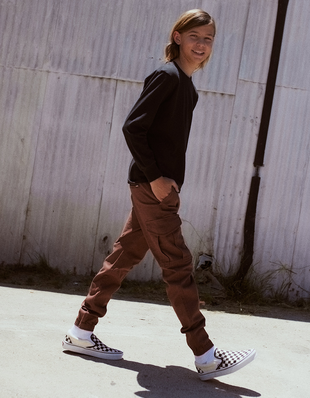 RSQ Boys Twill Cargo Jogger Pants - BROWN | Tillys