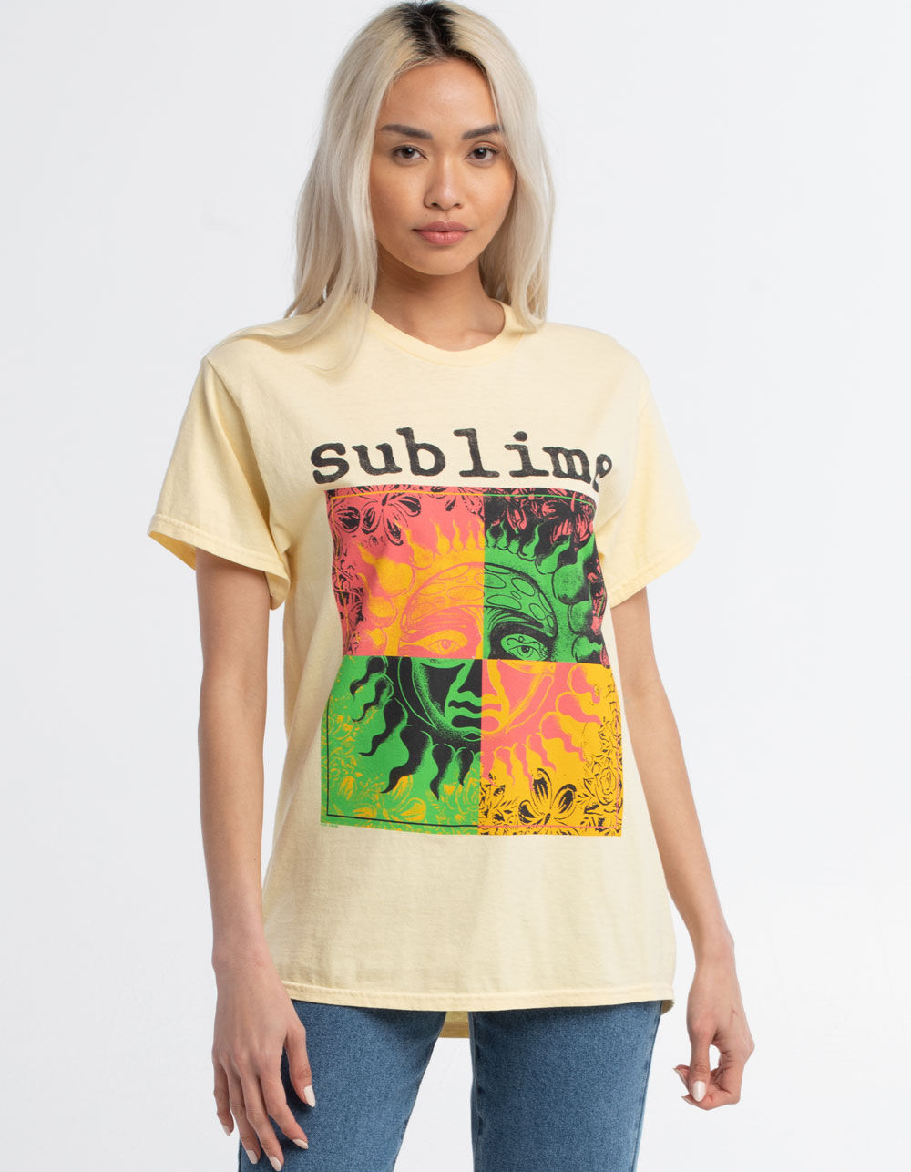 SUBLIME Grid Womens Oversized Tee - YELLOW | Tillys