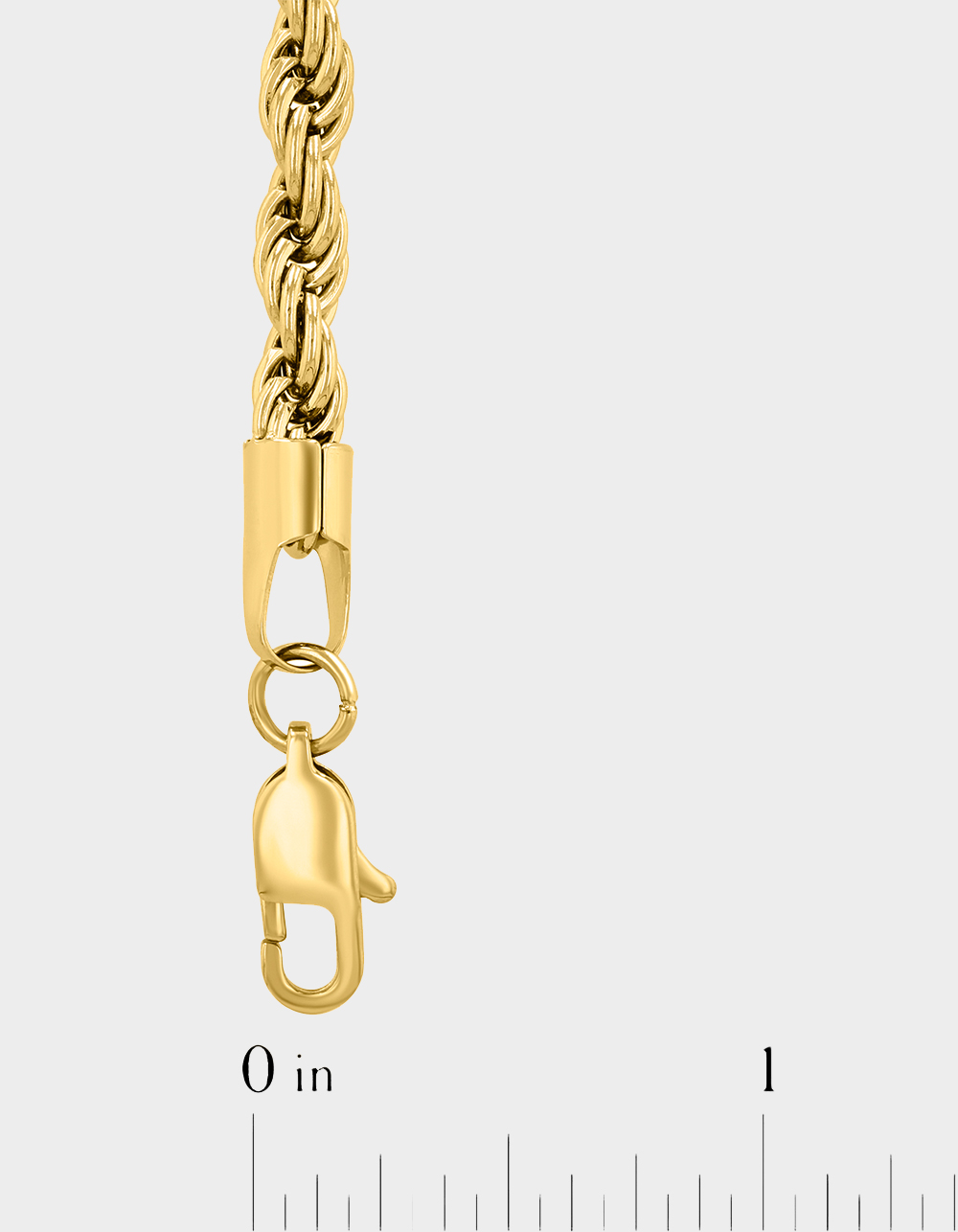 STEEL NATION Stainless Steel With Yellow IP 5MM Rope Chain - GOLD