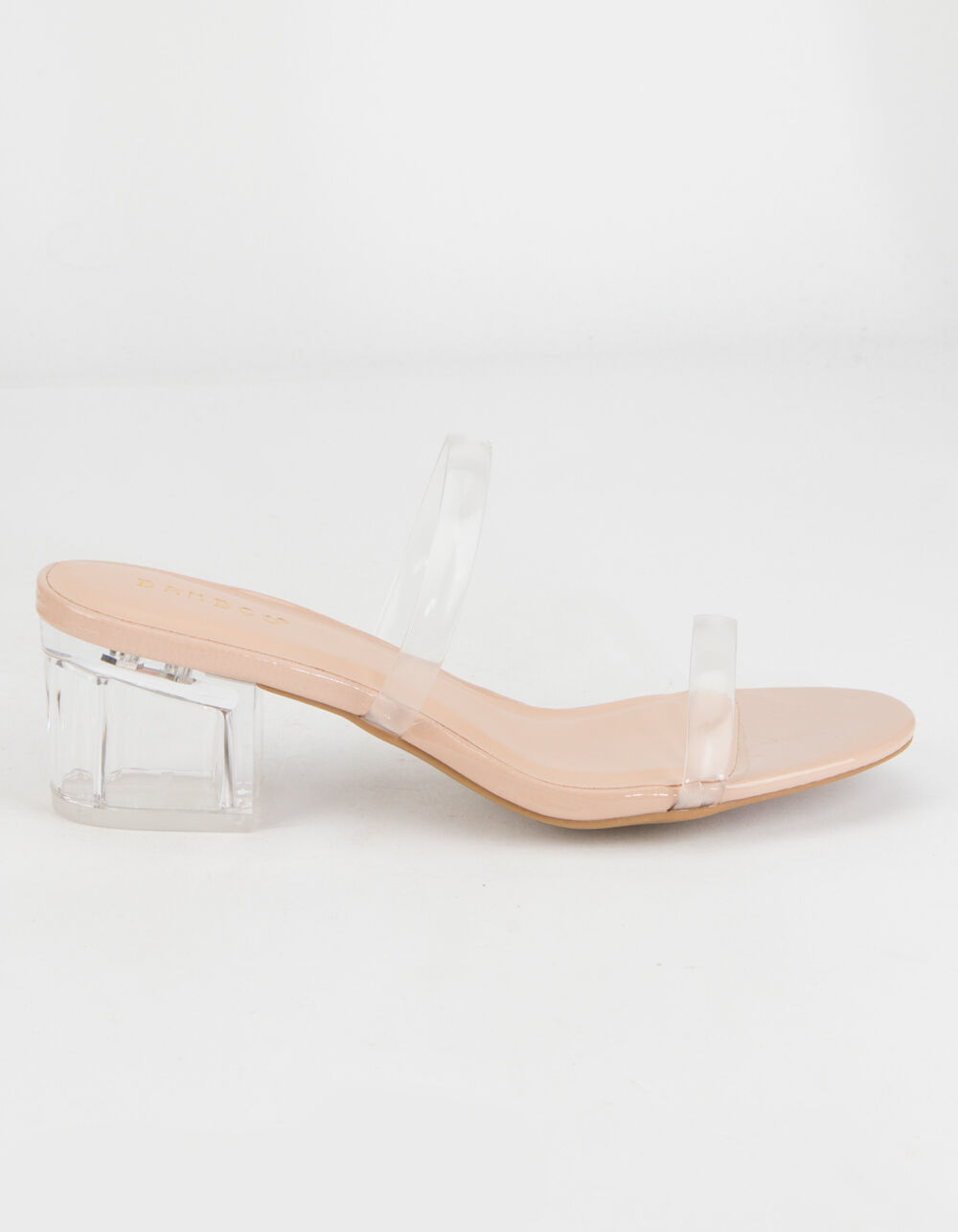 BAMBOO Lucite Double Strap Womens Heels - NUDE | Tillys