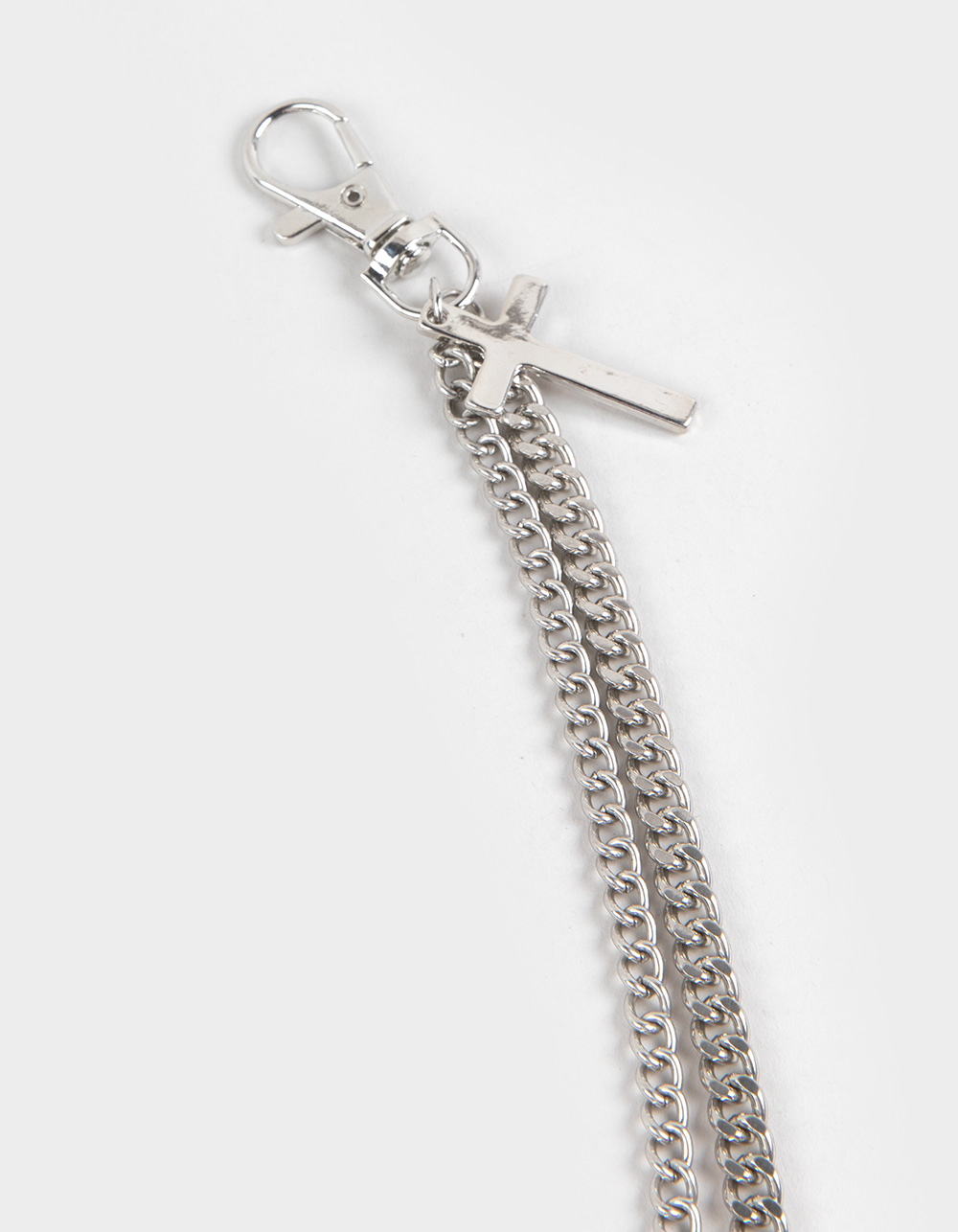 RSQ Mens Cross Double Wallet Chain - SILVER