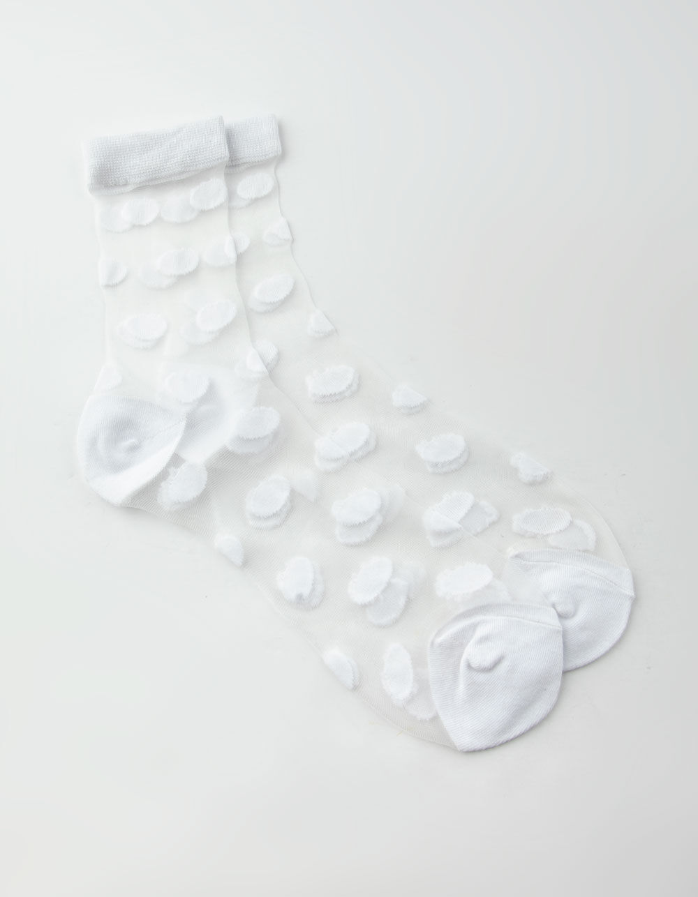 Sheer Polka Dot Womens Ankle Socks image number 0