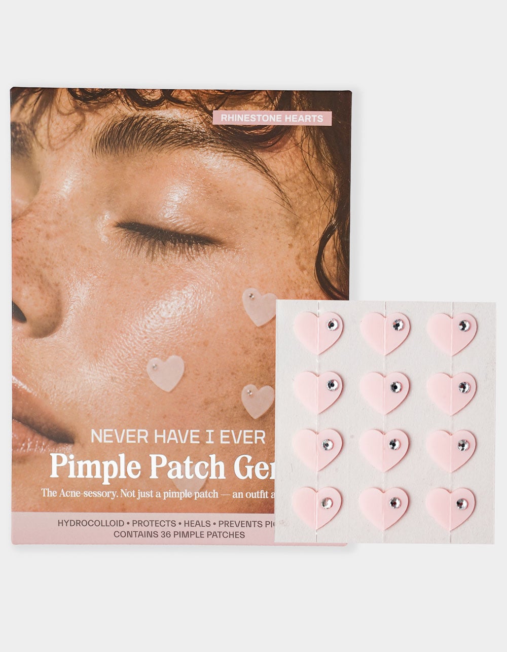 NEVER HAVE I EVER Rhinestone Hearts Pimple Patch Gems - PINK