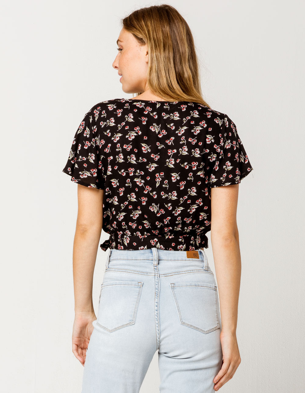 PATRONS OF PEACE Floral Womens Wrap Top image number 2